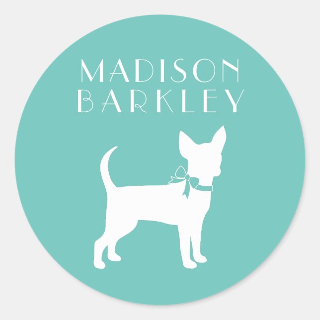 Redonda Chihuahua Dog Puppy Classic Round Pegatina (Anverso)