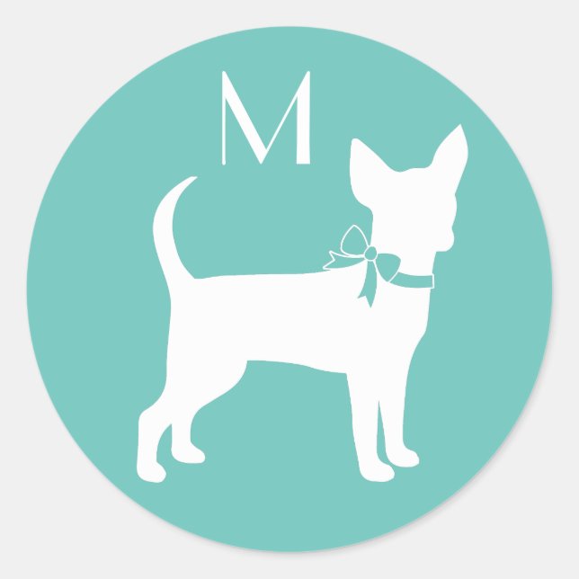 Redonda Chihuahua Dog Puppy Classic Round Pegatina (Anverso)