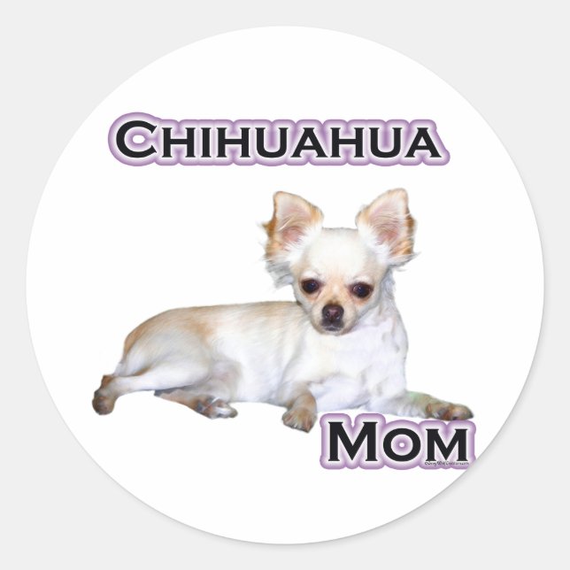 Redonda Chihuahua Mom 4 - Pegatina (Anverso)