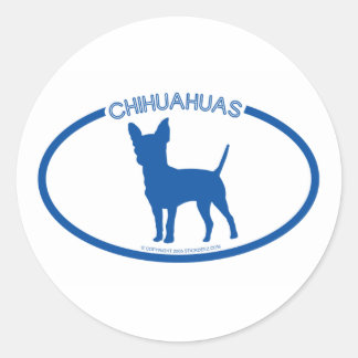 Redonda Chihuahuas Silhouette Pegatina