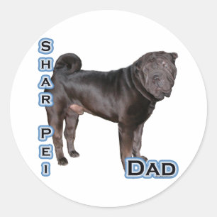 Redonda Chino Shar-Pei Dad 4 - Pegatina