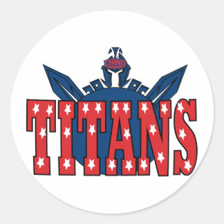 Redonda Chino Valley Titans Clear Pegatina