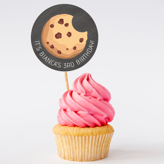 Redonda Chocolate Chip Cookie Chalkboard Pegatina de cumpl (Subido por el creador)