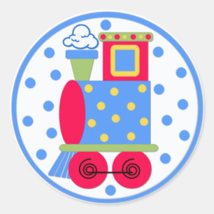 Redonda Choo Choo Train Baby Shower Pegatina