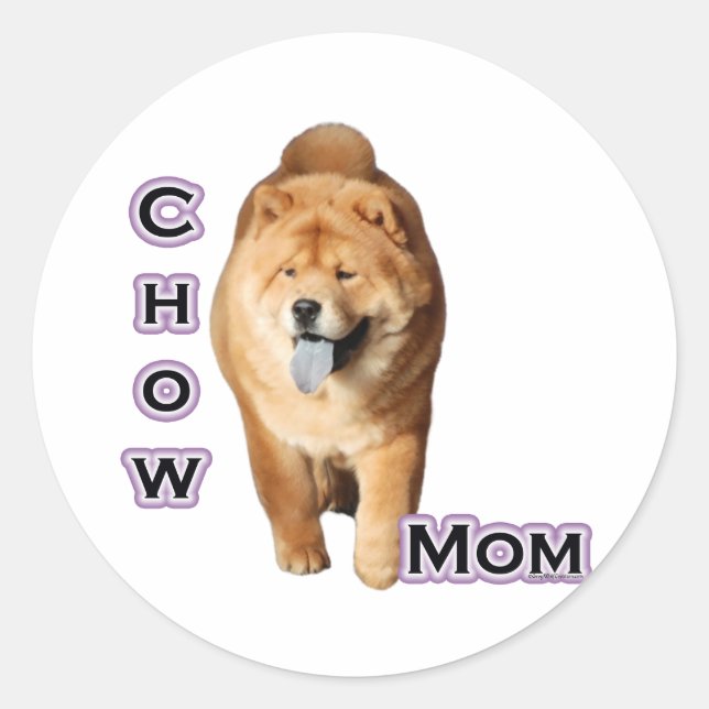 Redonda Chow Chow Mom 4 - Pegatina (Anverso)