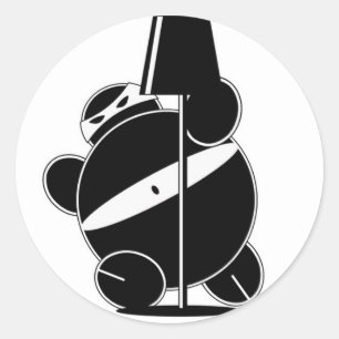 Redonda Chubby Ninja - Pegatina furtivo