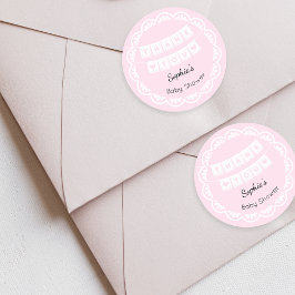 Redonda Cielito Lindo Pink Baby Shower Gracias Pegatina