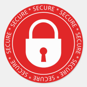 Redonda Cierre al pegatina seguro del Rótulo