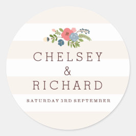 Redonda Cinta boda - Pegatina rosa