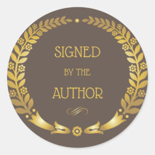 Redonda Circular Firmada por el Auther - Pegatina de la pl