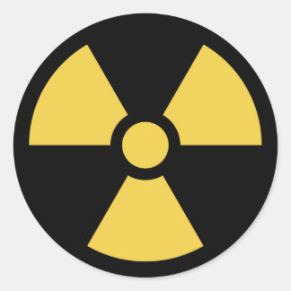 Redonda Círculo Pegatina radiactivo amarillo sobre negro
