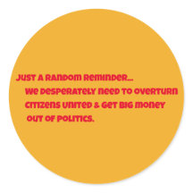 Citizens United Round Pegatina