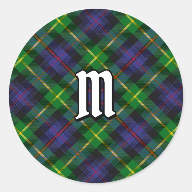 Redonda Clan Farquharson Tartan Classic Round Pegatina (Anverso)