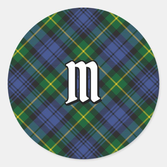 Redonda Clan Gordon Tartan Classic Round Pegatina (Anverso)