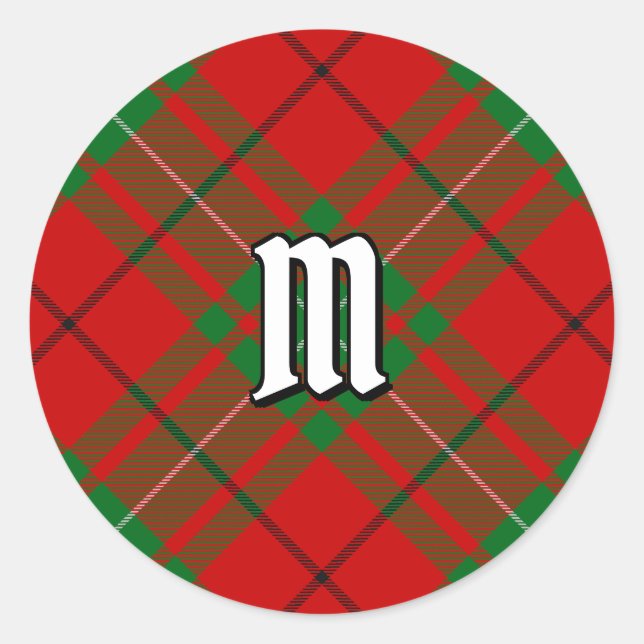 Redonda Clan MacAulay Tartan Classic Round Pegatina (Anverso)
