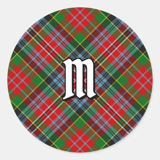 Redonda Clan MacPherson Tartan Classic Round Pegatina (Anverso)