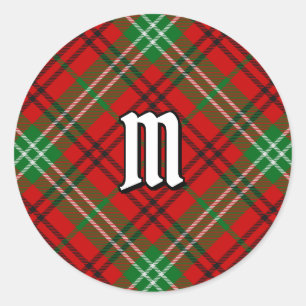 Redonda Clan Morrison Red Tartan Classic Round Pegatina