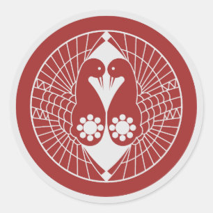 Redonda Clan Nanbu Escudo (Kamon) Pegatina redondo clásico