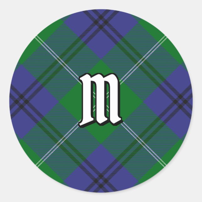 Redonda Clan Oliphant Tartan Classic Round Pegatina (Anverso)