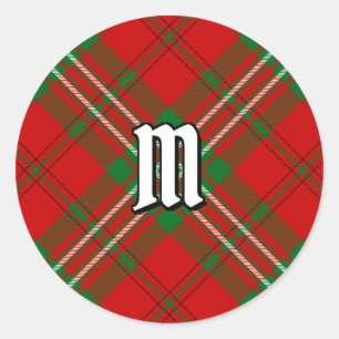 Redonda Clan Scott Red Tartan Classic Round Pegatina
