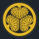 Redonda Clan Tokugawa Escudo (Kamon) Pegatina redondo clás<br><div class="desc">Amar este diseño geométrico y colores llamativos</div>