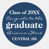 Clase azul y blanca del Pegatina de graduación 201
