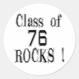Redonda ¡Clase de '76 rocas! Pegatina