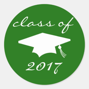 Redonda Clase De Pegatina De 2017 (Tapón Verde De Graduaci