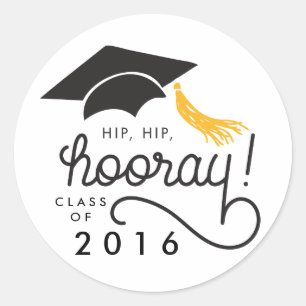 Redonda Clase Hip Hip Hooray de 2020 Pegatina de graduació
