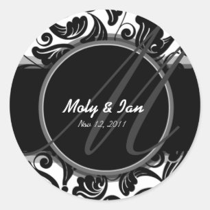 Redonda Clásico B&W Guardar el pegatina de fecha para el b