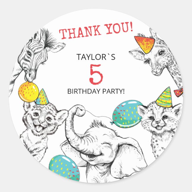 Redonda Clásico Pegatina de Ronda 5 Aniversario Fiesta. (Anverso)