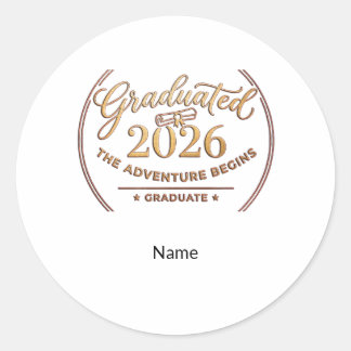 Redonda Class 2026 Gold Foil Sticker / Pegatina Graduación