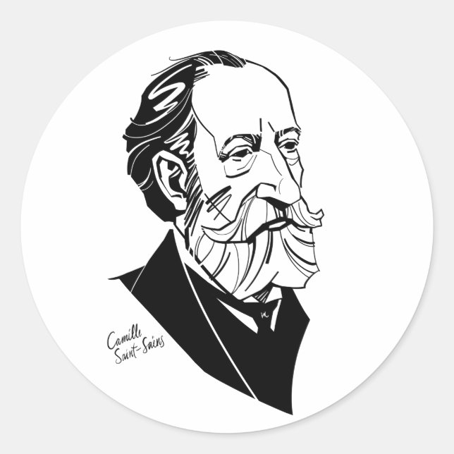 Redonda Claude Debussy Classic Round Pegatina (Anverso)