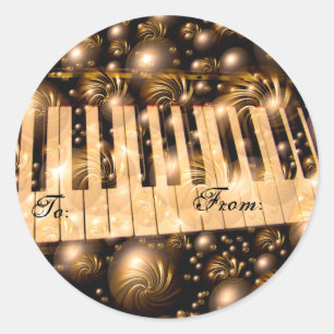 Redonda Claves de piano_ Pegatina