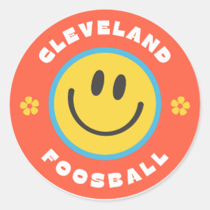 Redonda Cleveland Foosball Smile Pegatina
