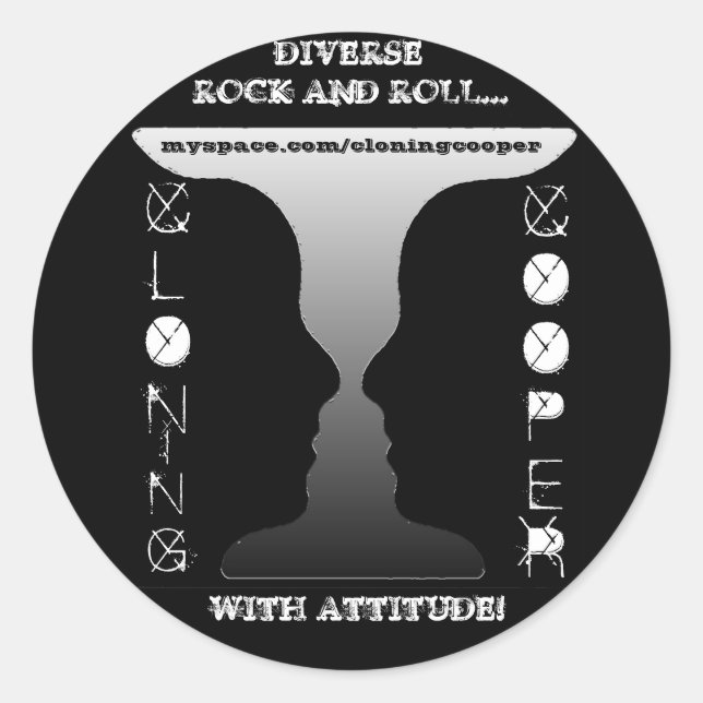 Redonda Cloning Cooper Pegatina (Anverso)