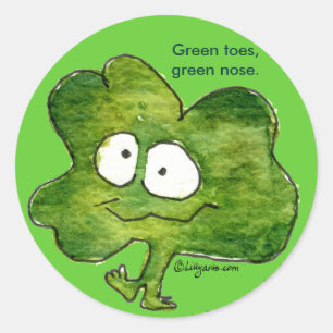 Redonda Clover Toes Irish Shamrock Pegatina