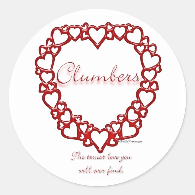 Redonda Clumber Spaniel True Love - Pegatina (Anverso)