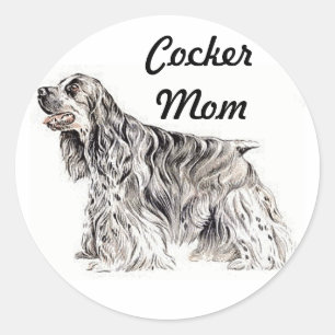 Redonda Cocker Mom, American Cocker Spaniel Pegatina