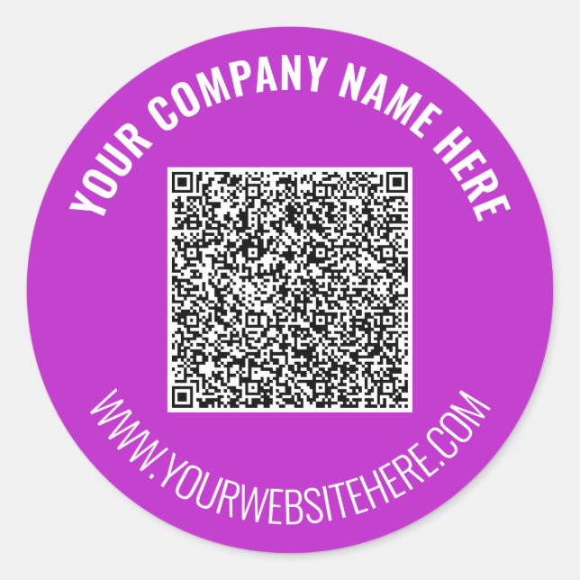 Redonda Código QR y Pegatina de texto Personalizado Elegir (Anverso)