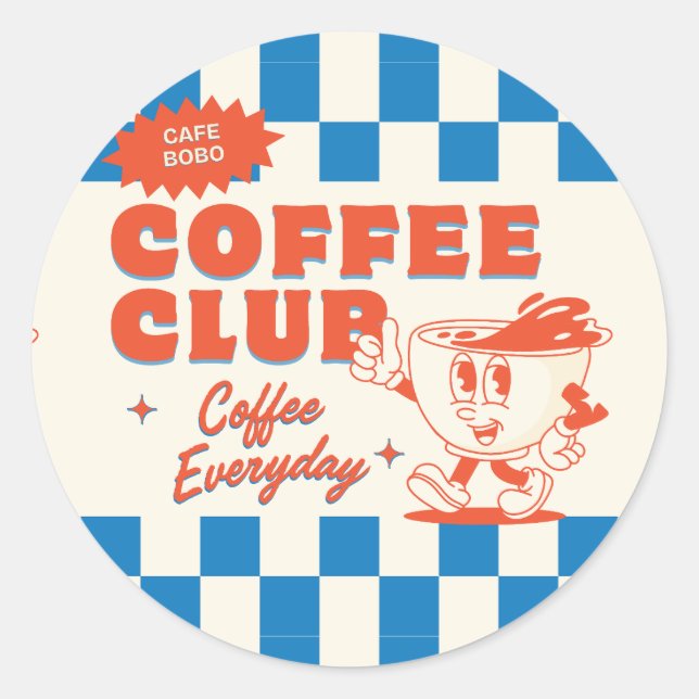 Redonda Coffee Club Round Pegatina - Adorable Coffee Lover (Anverso)