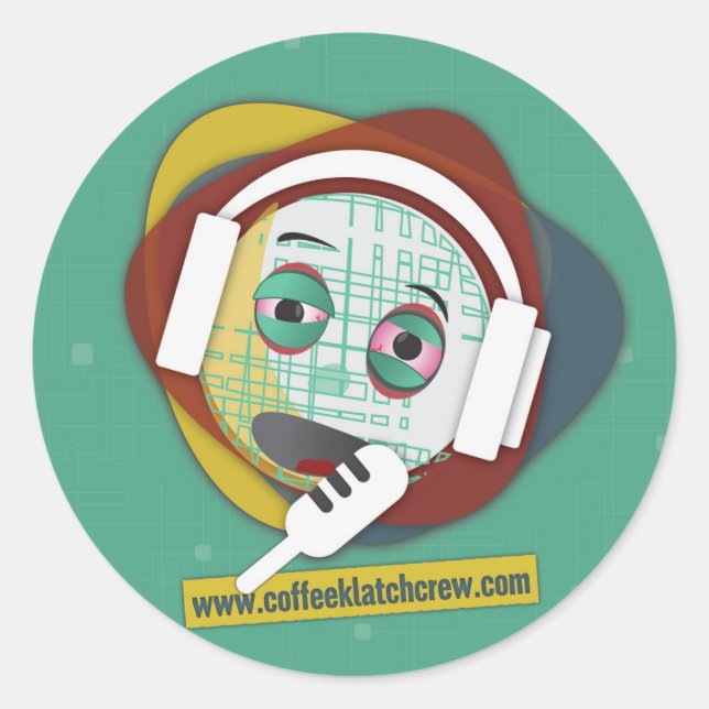 Redonda Coffee Klatch Crew Pegatina (Anverso)