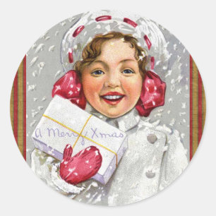 Redonda Colección de navidades Chicas de Victoria Pegatina