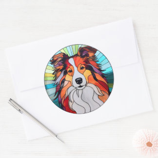Redonda Collie Dog Pegatina Pack