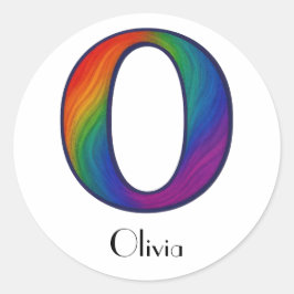 Redonda Colorida Letra Inicial O Pegatina