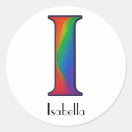 Redonda Colorida Letra inicial Pegatina