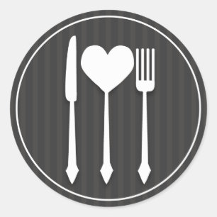 Redonda Comer bebida y casarse Pegatina de amor al corazón