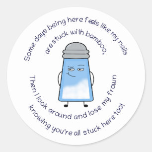 Redonda Cómico poema Salty Couplet Pegatina "Bamboo"
