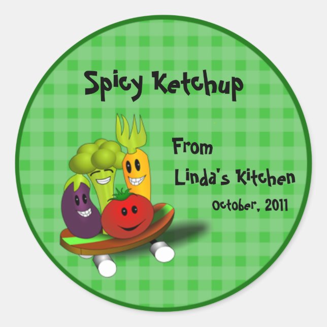 Redonda Comidas En Ruedas Pegatina De Cañón (Anverso)