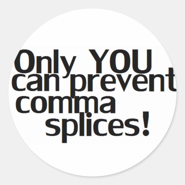 Redonda 'Comma Splices' Whats Pegatina (Anverso)